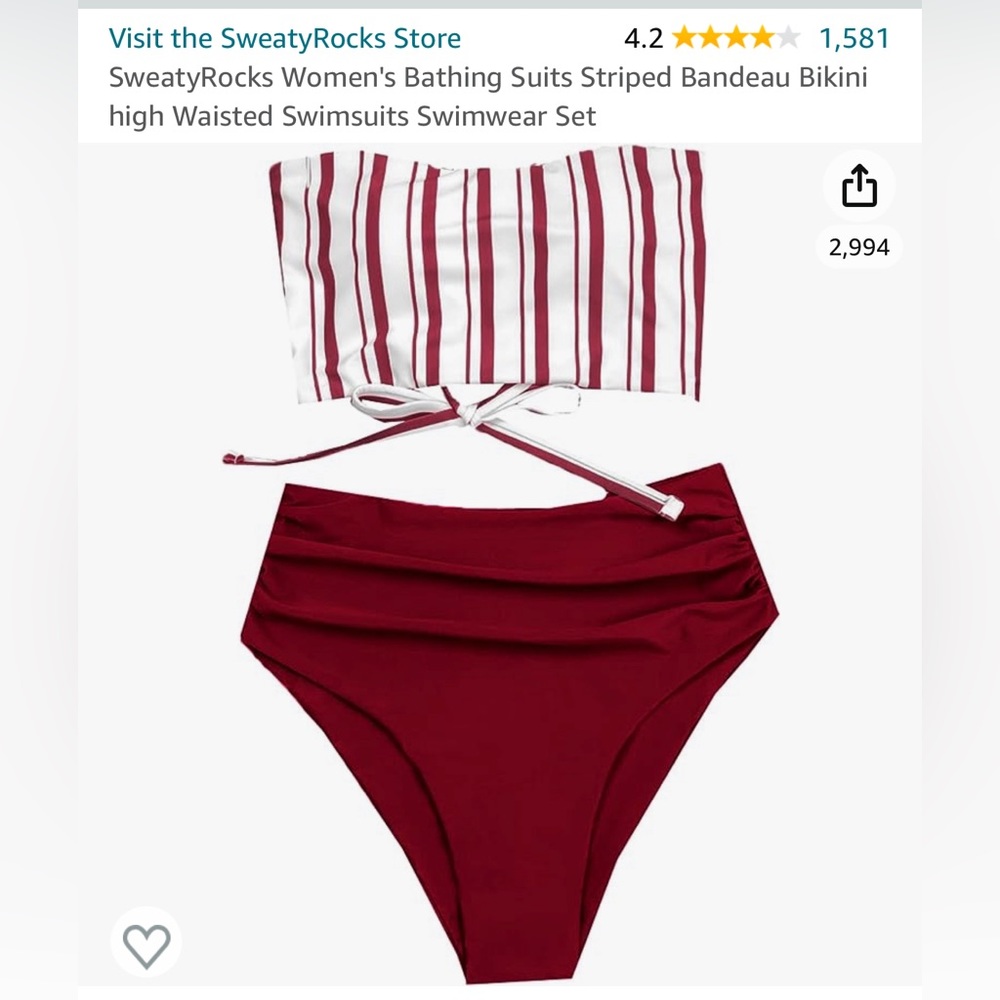 Strapless High waisted bikini set
